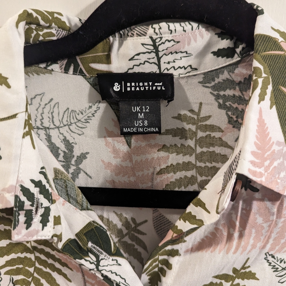 Leaf Pattern Button Up Dress - image 7